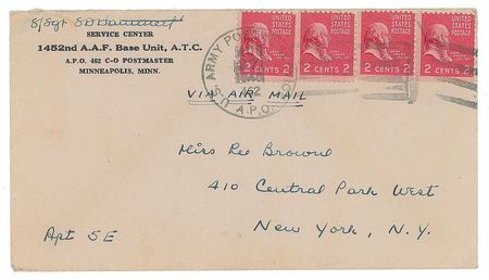 Lot #601 Dashiell Hammett: As WWII draws to a close, Sgt. Hammet writes that he's eager to 