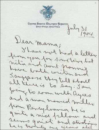 Lot #413 George S. Patton: Written from West Point, a scarce letter home from an 18-year-old Patton - Image 2