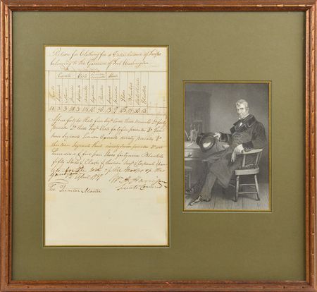 Lot #136 William Henry Harrison: Lieutenant Commander Harrison supplies his troops in 1797 - Image 1