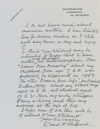 Lot #538 Ernest Shepard: “Since I could hold a pencil I have always drawn pictures” - Image 3