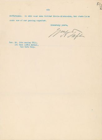 Lot #238 William H. Taft: Taft demotes an official whose drinking had become 