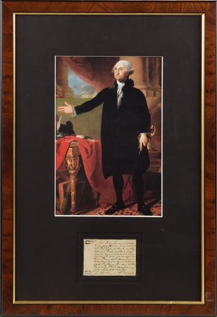 Lot #120 George Washington: Remarkable sketch and note by Washington on his franking privilege - Image 1