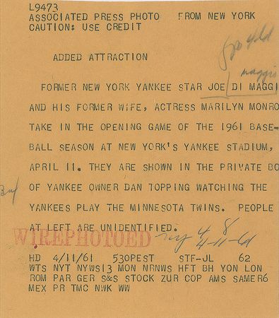 Lot #953 Marilyn Monroe and Joe DiMaggio Photograph - Image 3