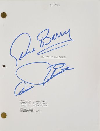 Lot #46  War of the Worlds Signed Script - Image 1