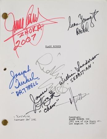 Lot #17 Blade Runner Signed Script Script - Image 1