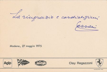 Lot #1012 Enzo Ferrari Signed Photograph - Image 1