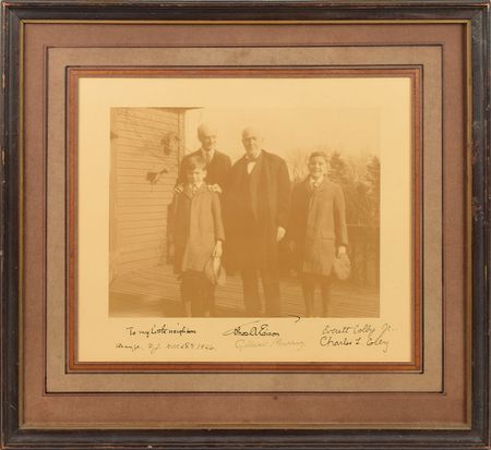 Lot #274 Thomas Edison: Boldly inscribed to his West Orange neighbors - Image 1