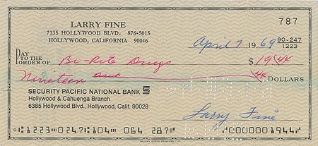 Lot #864 Three Stooges Checks - Image 2