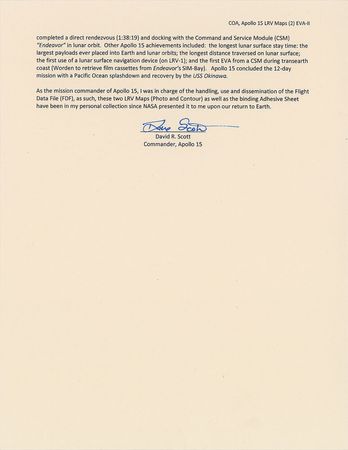 Lot #6524 Dave Scott's Apollo 15 Lunar Surface-Flown Combined LRV 'Photo' and 'Contour' Maps - Image 10