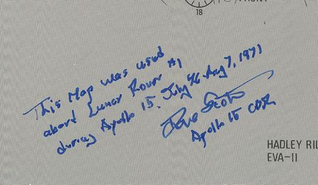 Lot #6524 Dave Scott's Apollo 15 Lunar Surface-Flown Combined LRV 'Photo' and 'Contour' Maps - Image 5