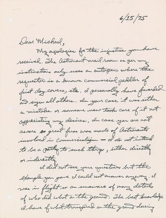 Lot #6467 Fred Haise 1975 Autograph Letter Signed - Image 1