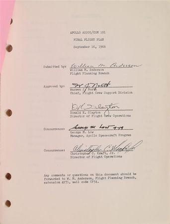 Lot #6292 Dave Scott Training-Used Apollo 7 Flight Plan - Image 2
