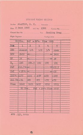 Lot #6121 Deke Slayton's Handwritten Papers from USAF Flight School - Image 4