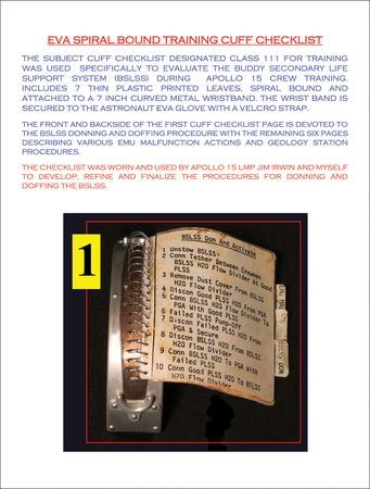 Lot #6494  Apollo 15 EVA Training Cuff Checklist - Image 13