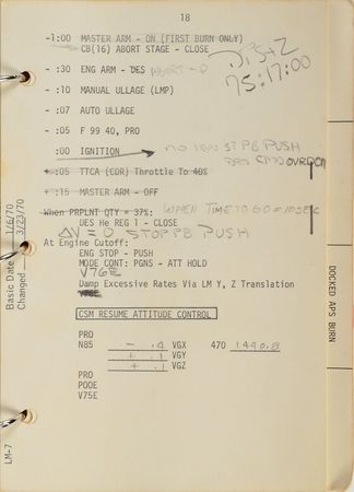 Lot #6451  Apollo 13 Lunar Module Contingency Checklist - Image 6
