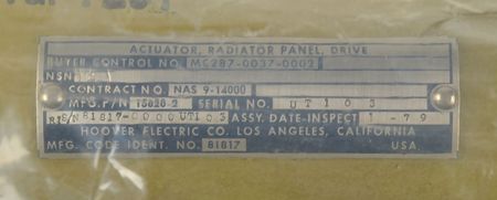 Lot #6683  Space Shuttle Radiator Panel Drive Actuator - Image 2