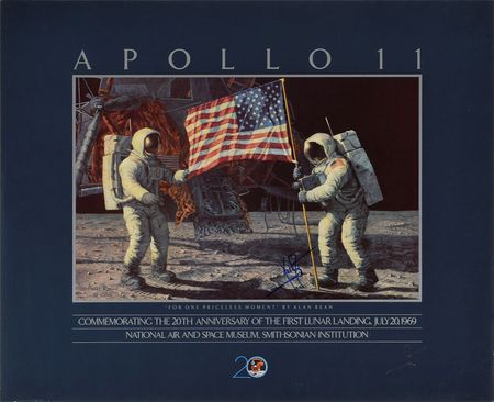 Lot #6379 Neil Armstrong Twice-Signed Poster - Image 1