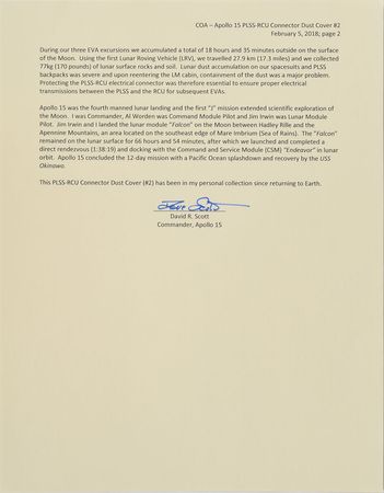 Lot #6520 Dave Scott's Lunar Surface-Flown Apollo 15 PLSS/RCU Cover - Image 3