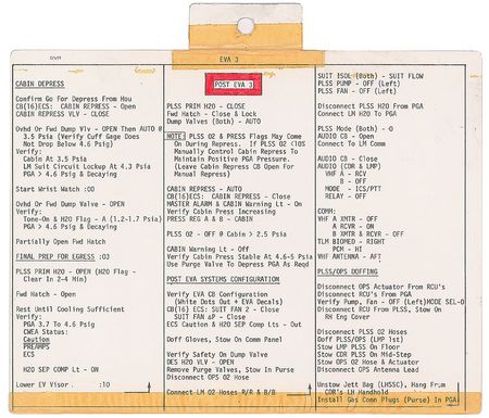 Lot #6530 Dave Scott's Apollo 15 EVA Cue Card - Image 1