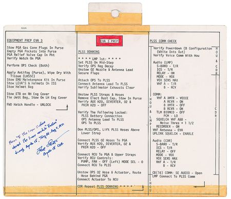 Lot #6530 Dave Scott's Apollo 15 EVA Cue Card - Image 2