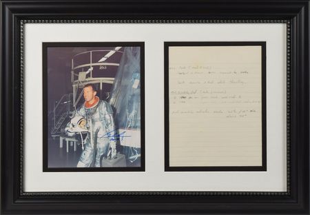 Lot #6095 Gordon Cooper Handwritten Notes and Signed Photo - Image 1