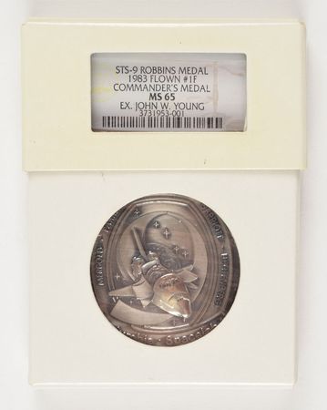 Lot #6712 John Young's STS-9 Flown Robbins Medallion - Image 3