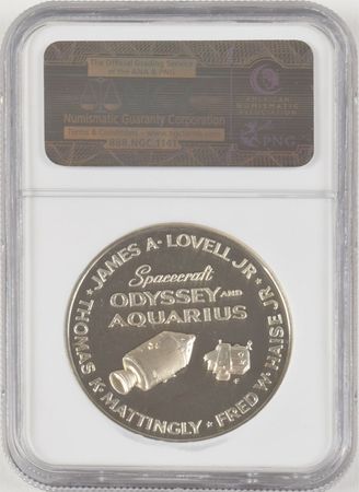 Lot #6476 James Lovell’s Apollo 13 Franklin Mint Medallion - Image 2