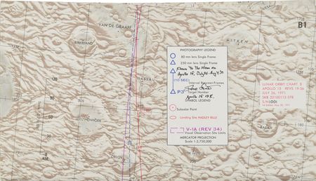 Lot #6522 Dave Scott's Lunar Orbit Flown Apollo 15 Photography Chart  - Image 1