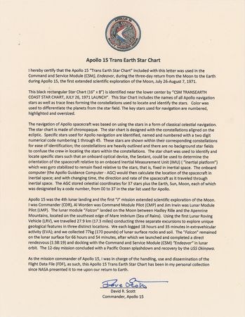 Lot #6521 Dave Scott's Lunar Orbit Flown Apollo 15 Star Chart  - Image 2