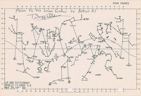 Lot #6324 Buzz Aldrin's Apollo 11 Lunar Surface-Flown Double Star Chart - Image 1