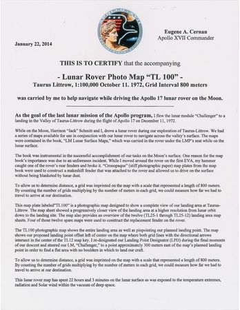 Lot #6590 Gene Cernan's Apollo 17 Lunar Surface-Used Rover Map - Image 3