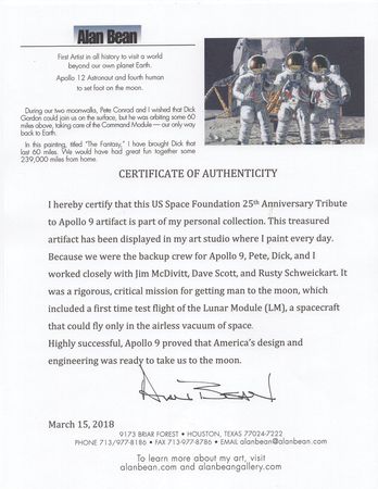 Lot #6424 Alan Bean's United States Space Foundation Award - Image 1