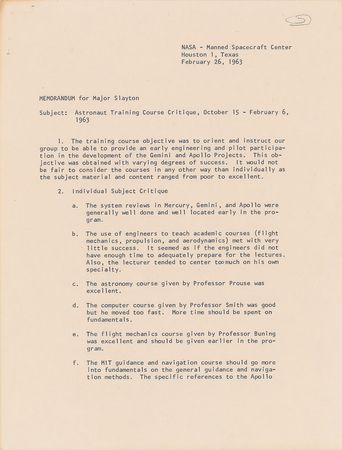Lot #6284 Edward H. White II 1963 Signed Astronaut Training Memorandum - Image 1