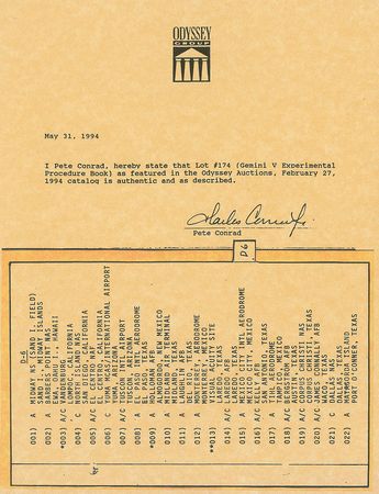 Lot #6150  Gemini 5 Flown Checklist - Image 4