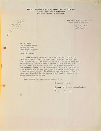 Lot #6029 Jesse L. Greenstein Group of (8) Letters - Image 5