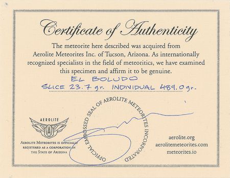 Lot #6005  El Boludo Stone Meteorite Slice and Whole Individual - Image 5