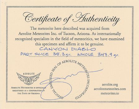 Lot #6007  Canyon Diablo Iron Meteorite Partial Slice and Whole Individual - Image 5