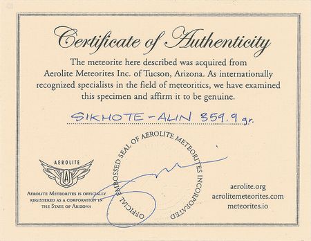Lot #6010  Sikhote-Alin Iron Meteorite - Image 4