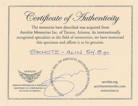 Lot #6011  Sikhote-Alin Iron Meteorite - Image 3