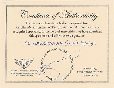 Lot #6017  Al Haggounia Stone Meteorite - Image 3