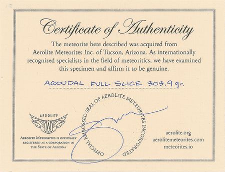 Lot #6022  Agoudal Iron Meteorite Slice - Image 3