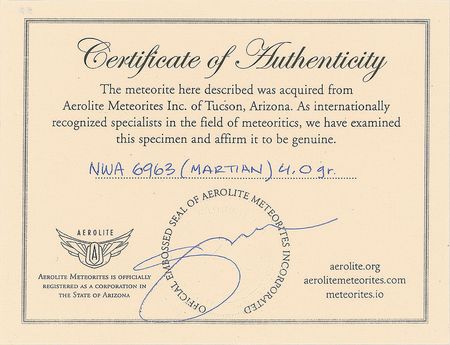 Lot #6021  Northwest Africa Martian Meteorite Slice - Image 2