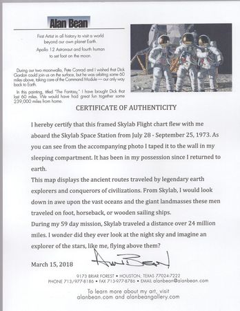 Lot #6614 Alan Bean's Flown Skylab 3 Flight Chart - Image 4