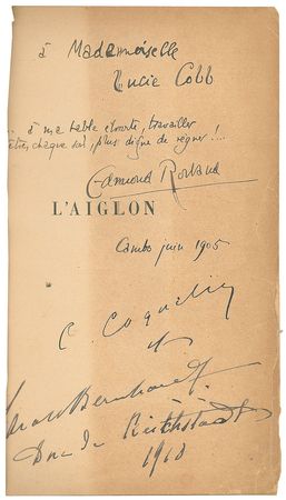 Lot #227 Edmond Rostand: Inscribed by the playwright and lead actors - Image 1