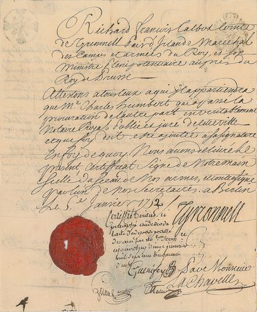 Lot #115 Voltaire: Rare document signed with the writer's full name, 