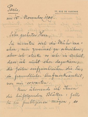 Lot #83 Rainer Maria Rilke Handwritten Letter Signed - Image 1