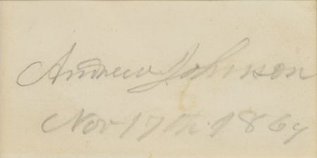 Lot #329 Andrew Johnson Signature - Image 2
