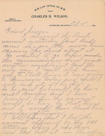 Lot #443 Bill Tilghman: Oklahoma's legendary lawman plans an arrest - Image 1