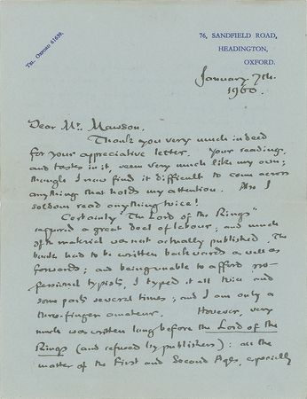 Lot #109 J. R. R. Tolkien: 