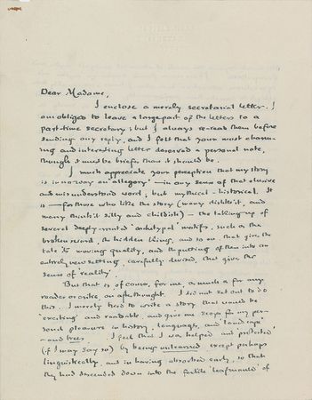 Lot #107 J. R. R. Tolkien: On allegories, critics, and characters: 